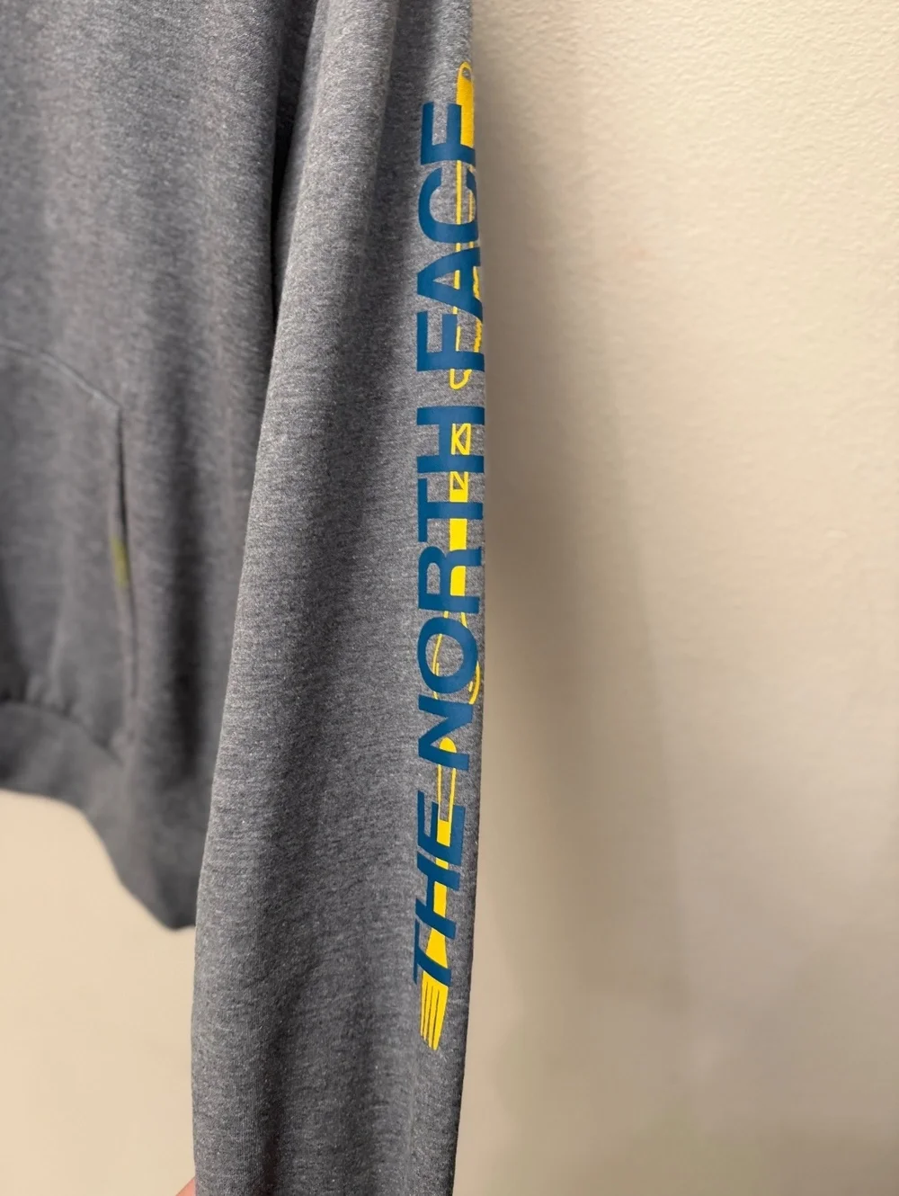 The North Face Mid Grey Hoodie with Graphic Print, Size M